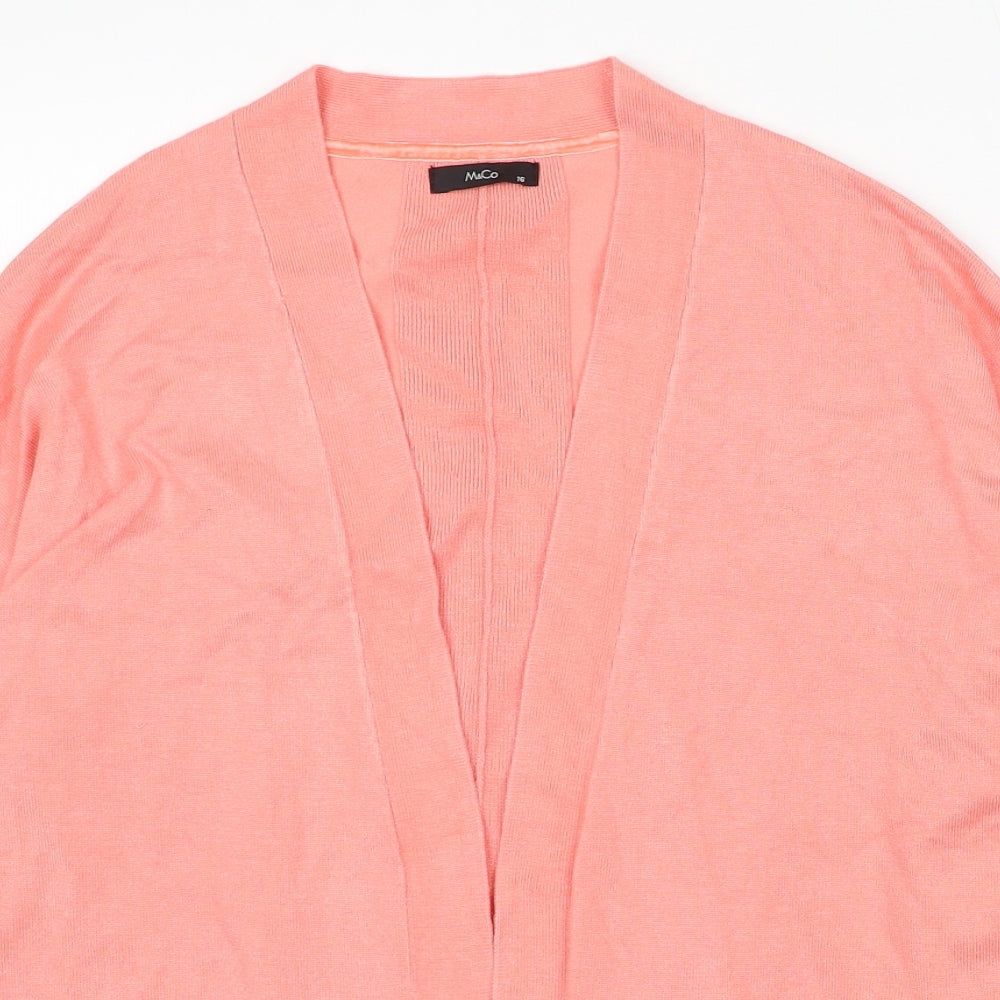 M&Co Womens Pink V-Neck Viscose Cardigan Jumper Size 16