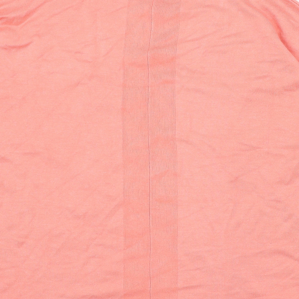 M&Co Womens Pink V-Neck Viscose Cardigan Jumper Size 16