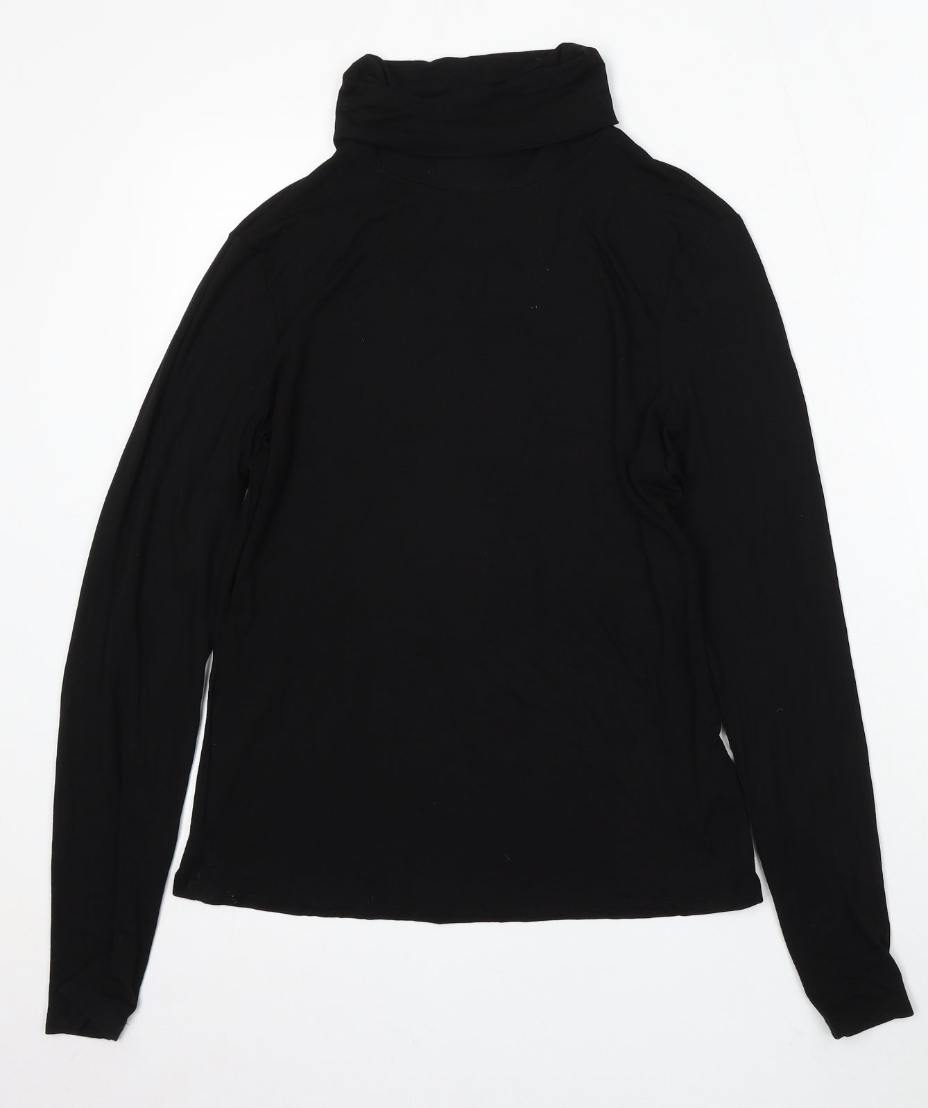 H&M Womens Black Roll Neck Viscose Pullover Jumper Size M