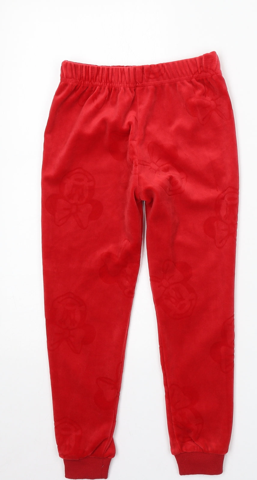 Disney Girls Red Geometric Polyester Jogger Trousers Size 5-6 Years Regular - minnie mouse