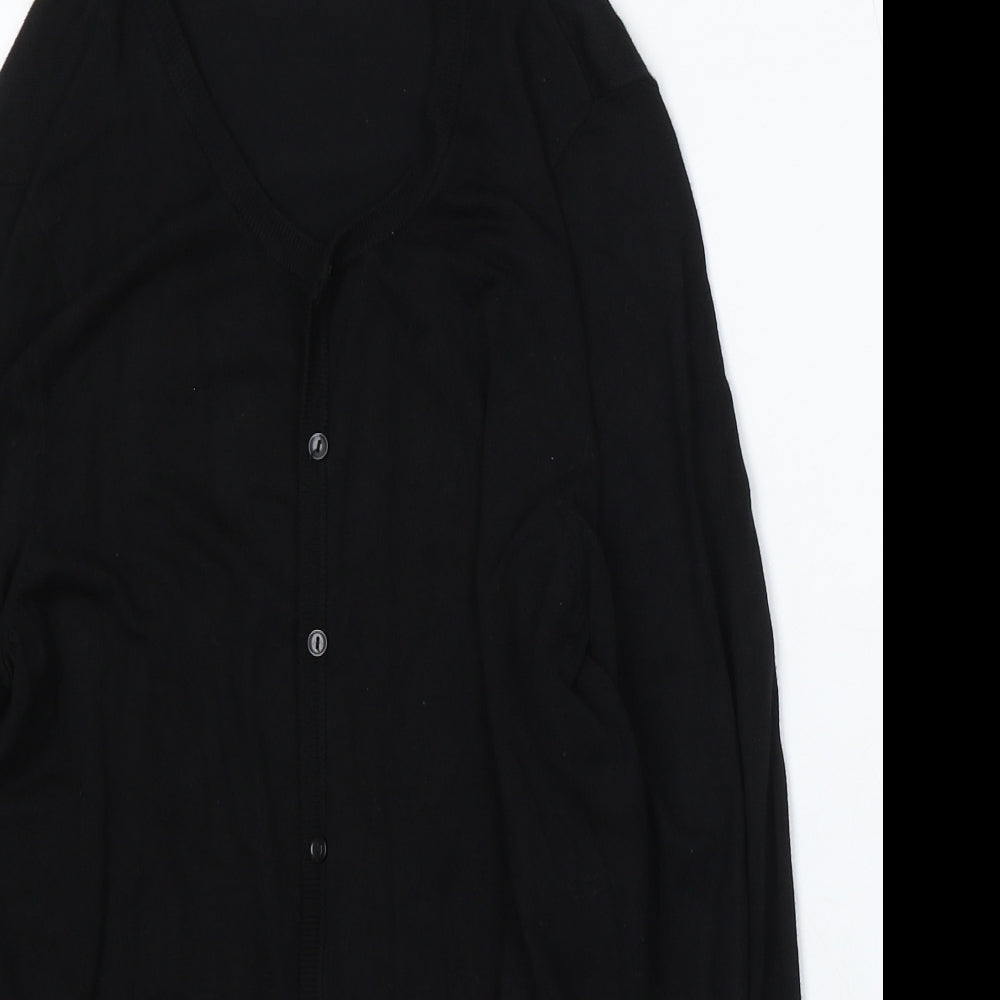 George Womens Black Round Neck Viscose Cardigan Jumper Size 12