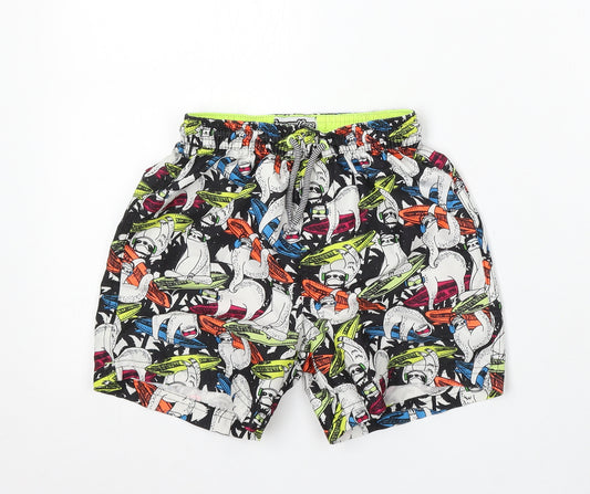 Summer Vibes Boys Multicoloured Floral Polyester Sweat Shorts Size 6-7 Years Regular Drawstring - Sloth Swim Shorts