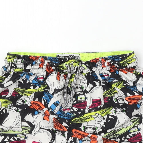 Summer Vibes Boys Multicoloured Floral Polyester Sweat Shorts Size 6-7 Years Regular Drawstring - Sloth Swim Shorts