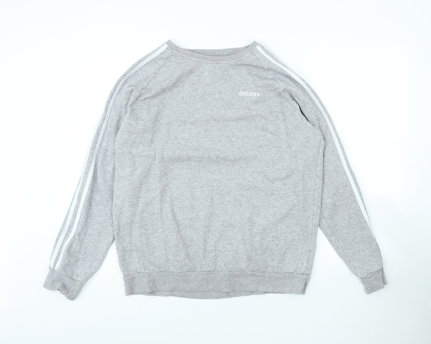 adidas Womens Grey Cotton Pullover Sweatshirt Size XS Pullover