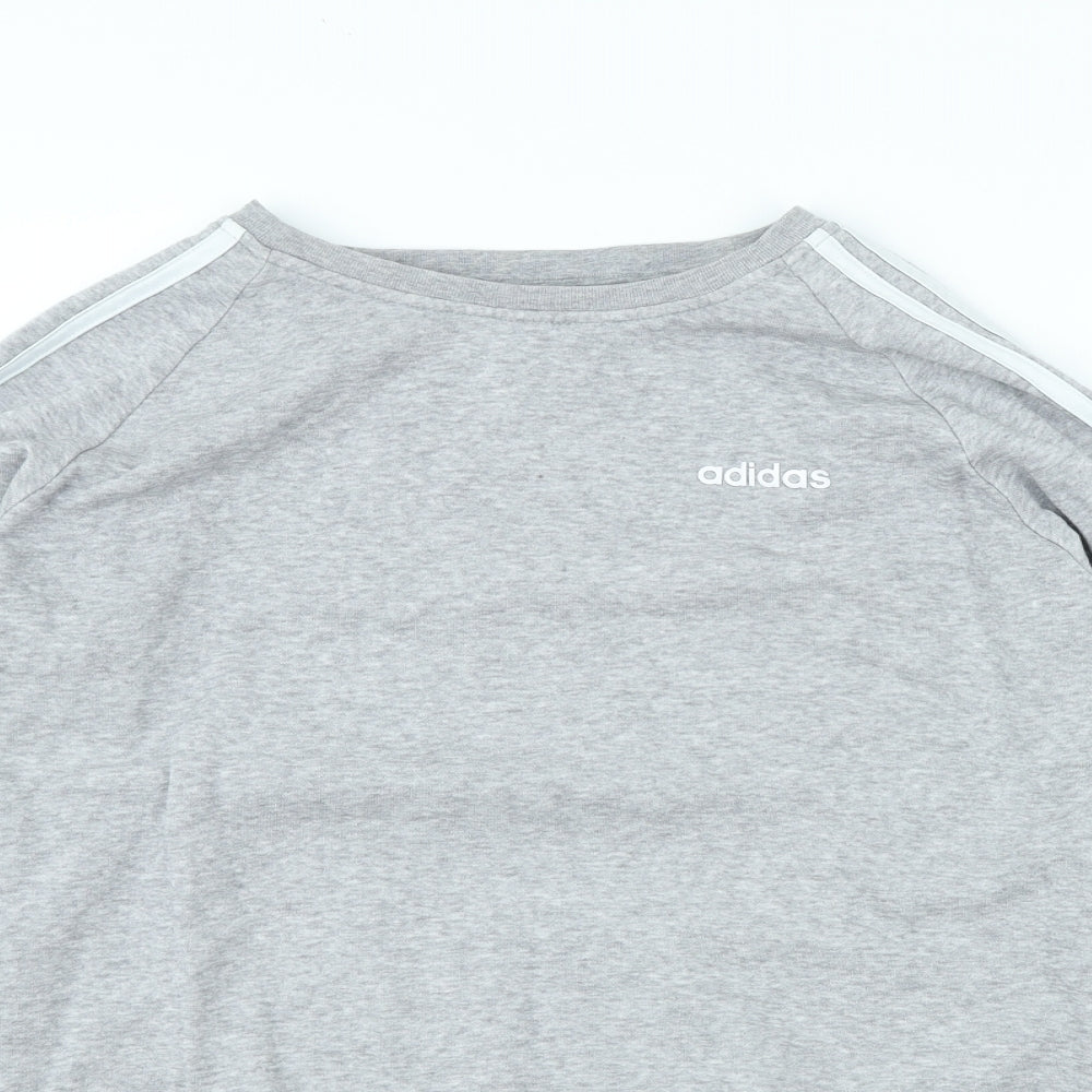 adidas Womens Grey Cotton Pullover Sweatshirt Size XS Pullover