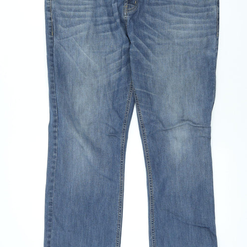 Denim & Co. Mens Blue Cotton Straight Jeans Size 38 in L27 in Regular Button