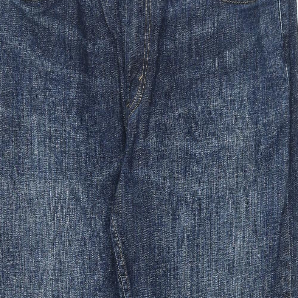 Levi's Mens Blue Cotton Straight Jeans Size 36 in L30 in Regular Button