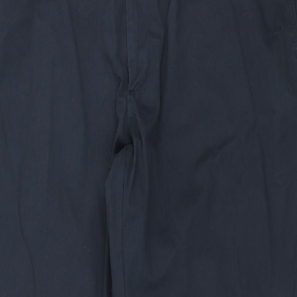 Blue Harbour Mens Black Cotton Chino Trousers Size 38 in L29 in Regular Button
