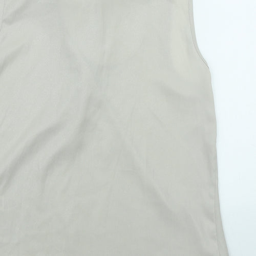 Dorothy Perkins Womens Beige Polyester Tunic Blouse Size 14 High Neck