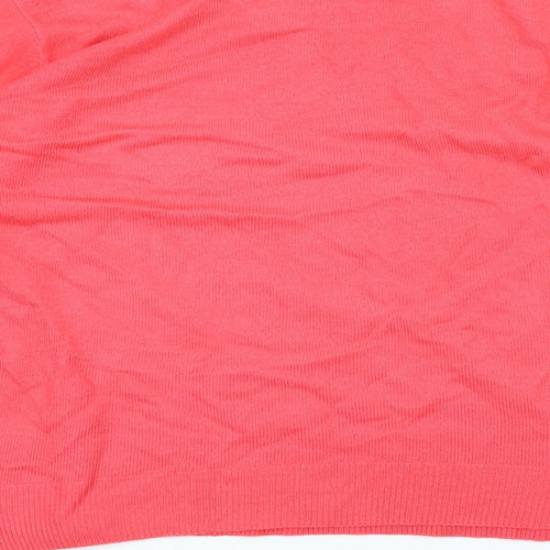 Marks and Spencer Womens Pink Crew Neck Acrylic Pullover Jumper Size 20