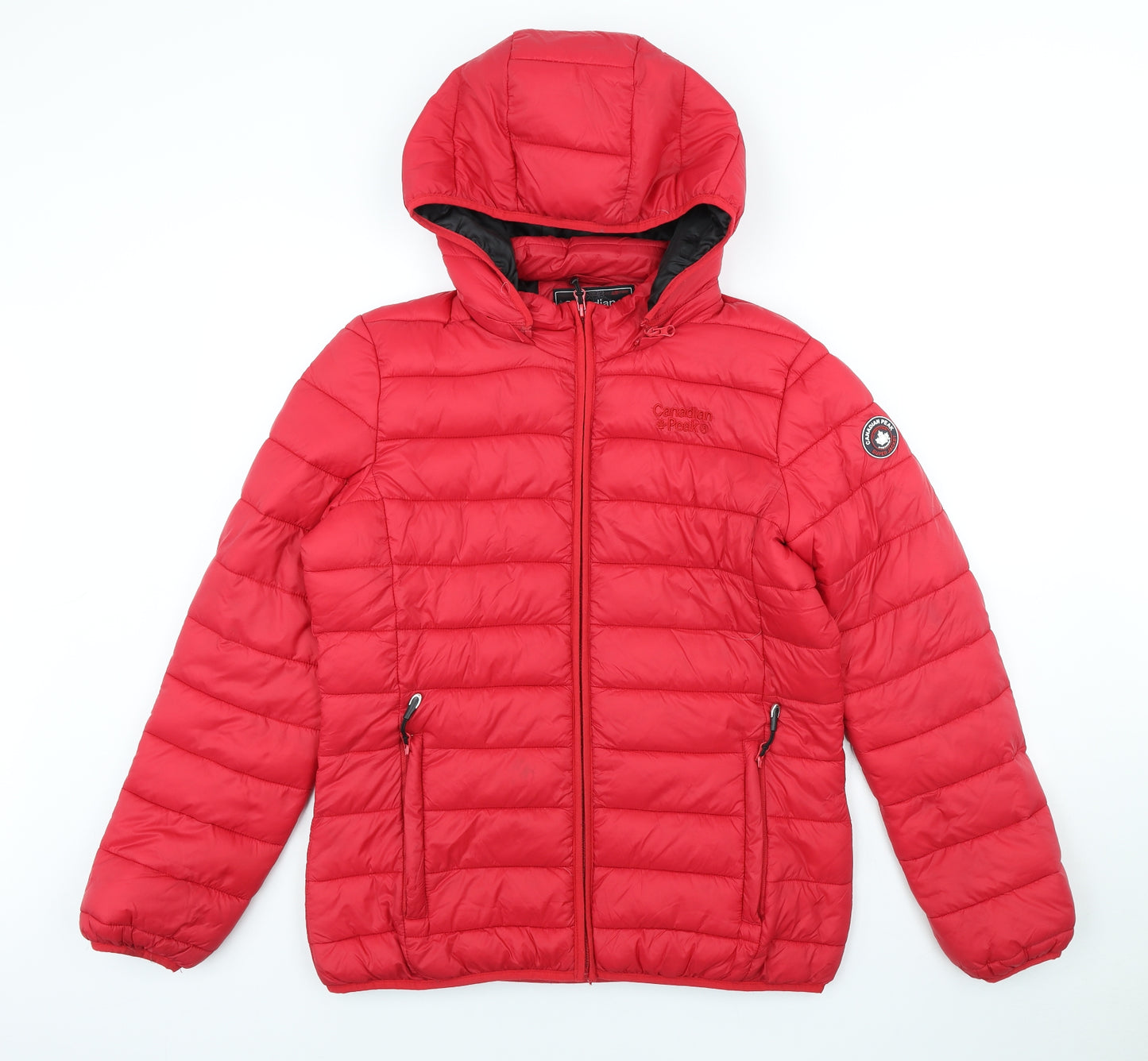 Canadian Peak Womens Red Puffer Jacket Coat Size 16 Zip