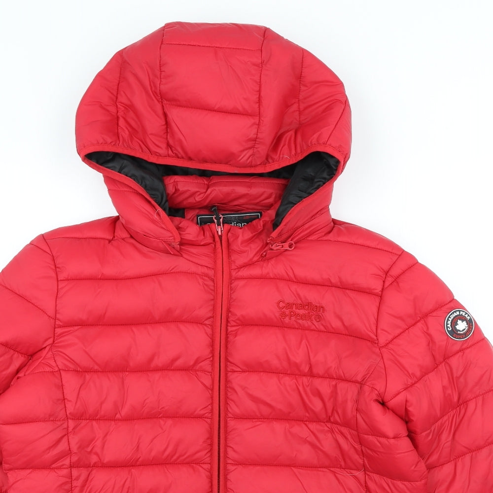 Canadian Peak Womens Red Puffer Jacket Coat Size 16 Zip