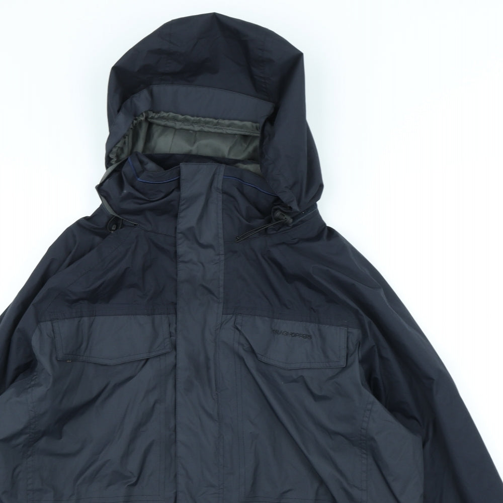 Craghoppers Mens Grey Rain Coat Coat Size XL Zip