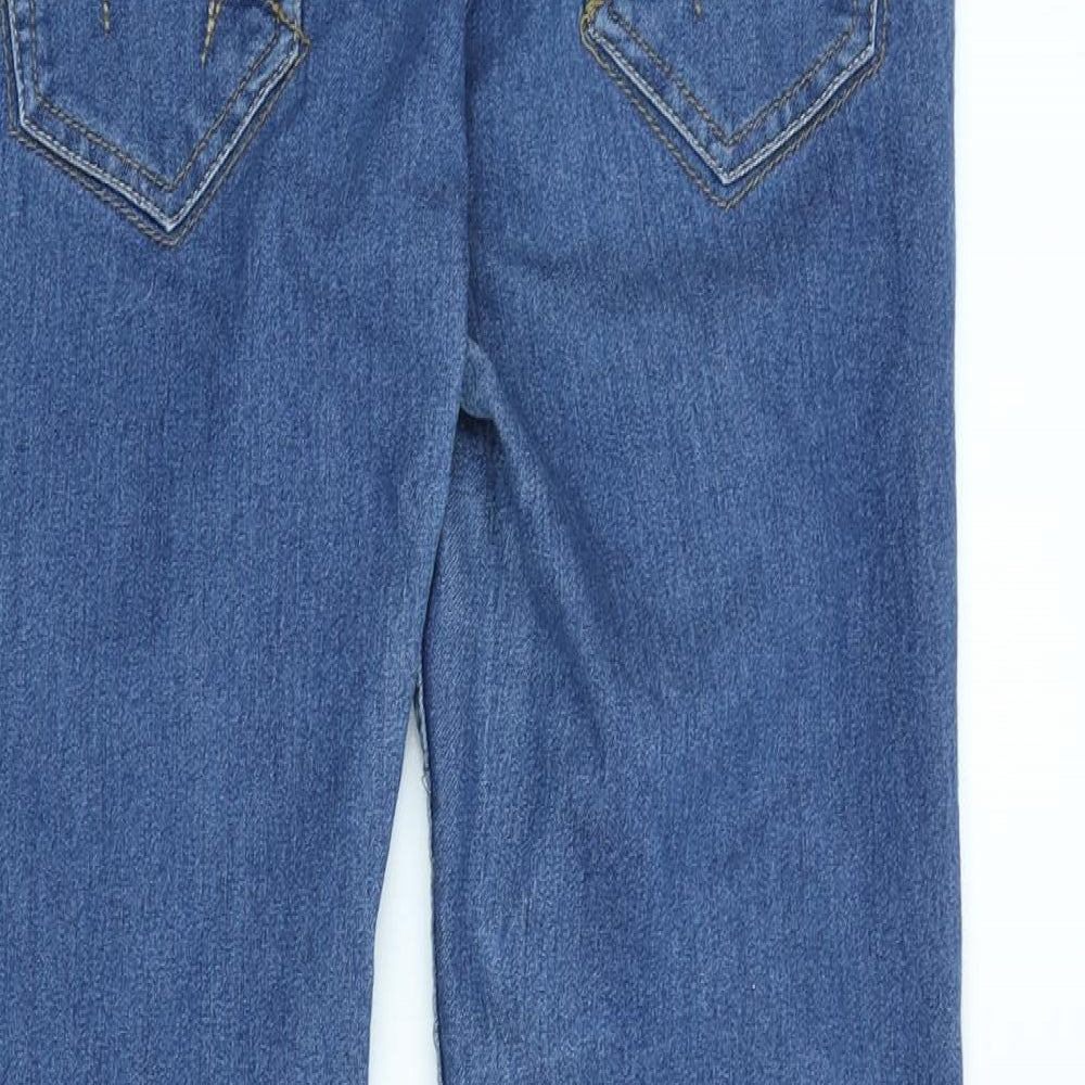 F&F Womens Blue Cotton Straight Jeans Size 10 L26 in Regular Button