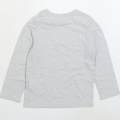 The Childrens Place Girls Grey Cotton Basic T-Shirt Size 4 Years Round Neck Pullover - I'm The Reason We Have Rules