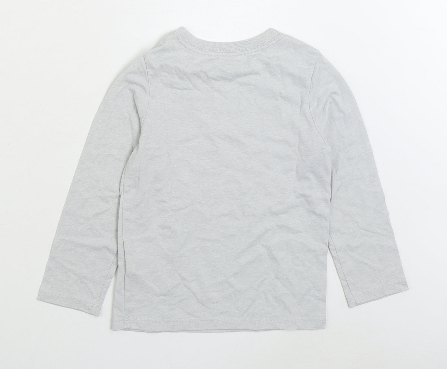 The Childrens Place Girls Grey Cotton Basic T-Shirt Size 4 Years Round Neck Pullover - I'm The Reason We Have Rules