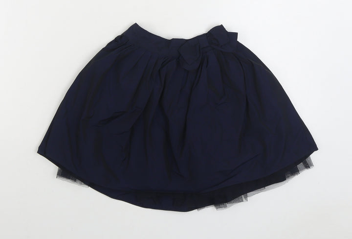 Marks and Spencer Girls Blue Polyester Pleated Skirt Size 3-4 Years Regular