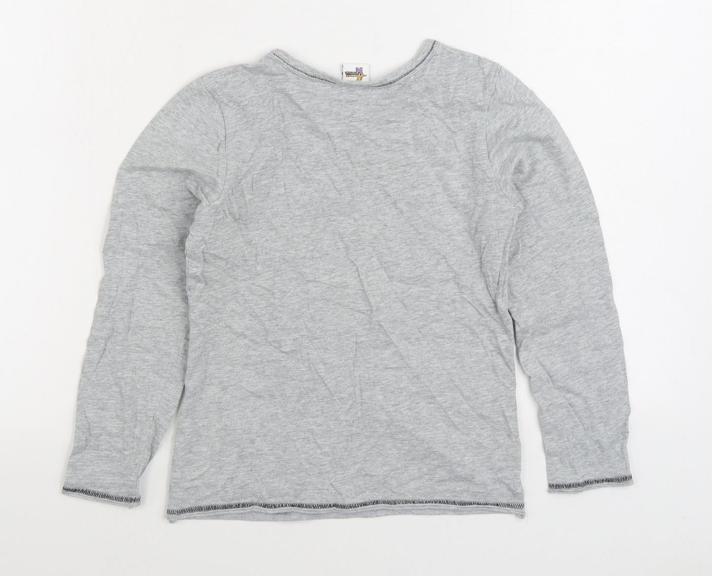 NEXT Girls Grey 100% Cotton Basic T-Shirt Size 9-10 Years Round Neck Pullover - Hannah Montana