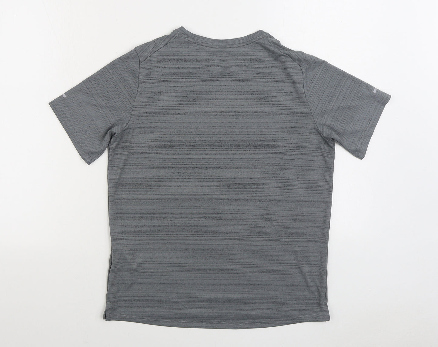 Nike Boys Grey Polyester Basic T-Shirt Size 13-14 Years Round Neck Pullover