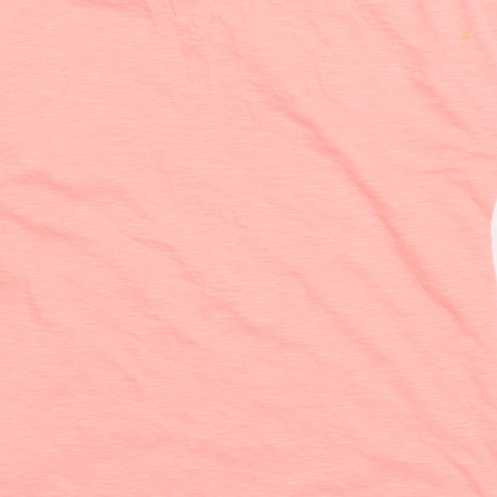 Dunnes Stores Girls Pink Polyester Basic T-Shirt Size 8 Years Round Neck Pullover - Zebra. Smile it's Summer