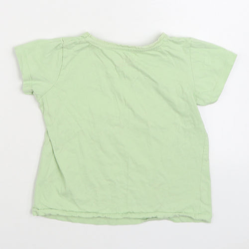 Primark Girls Green 100% Cotton Basic T-Shirt Size 7-8 Years Round Neck Pullover - You Are Lovely
