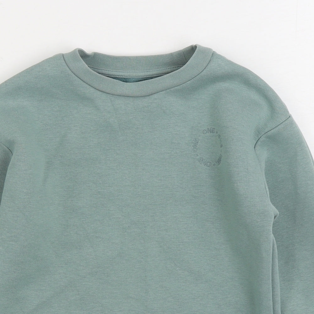 Dunnes Stores Girls Green Cotton Pullover Sweatshirt Size 6-7 Years Pullover - One