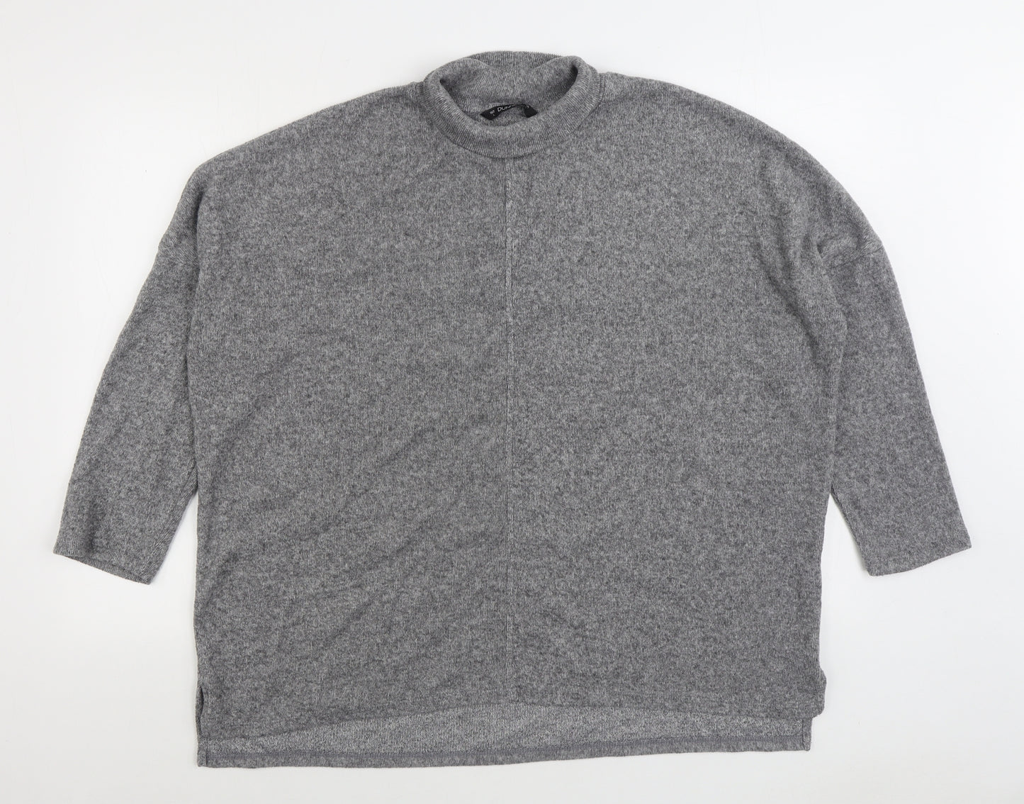 Dunnes Stores Womens Grey Mock Neck Polyester Pullover Jumper Size L