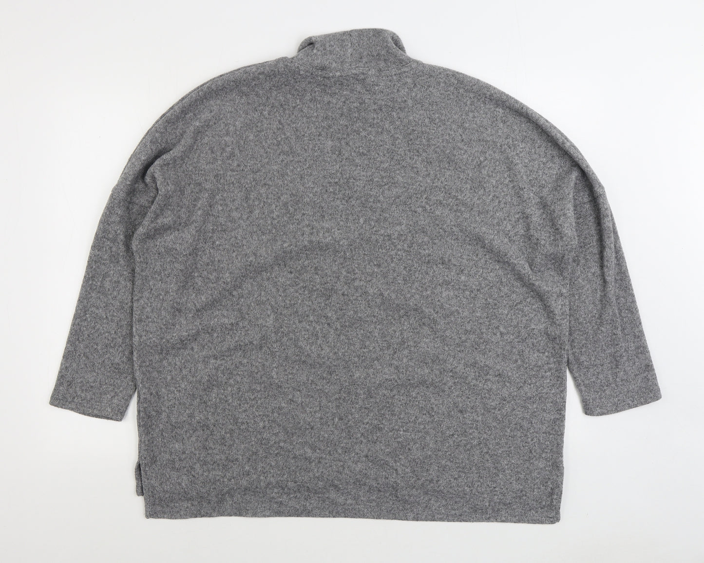 Dunnes Stores Womens Grey Mock Neck Polyester Pullover Jumper Size L