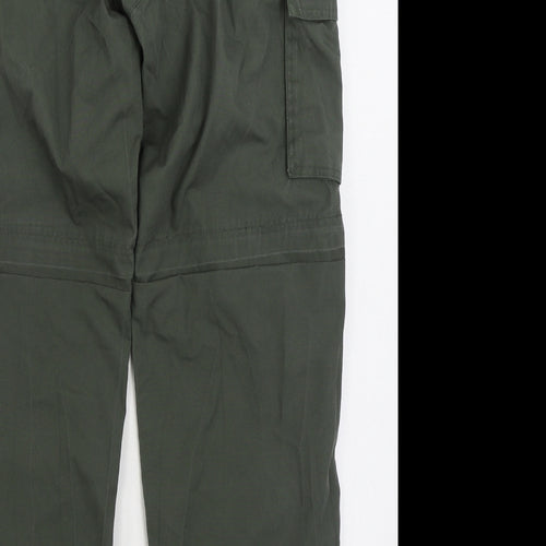 Mountain Life Mens Green Polyester Cargo Trousers Size 34 in L30 in Regular Zip