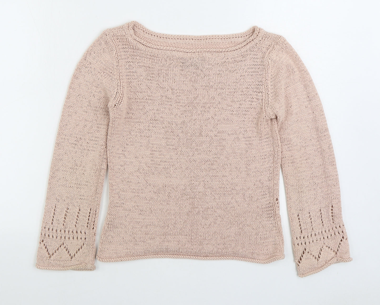 Principles Womens Pink Boat Neck Acrylic Pullover Jumper Size 12