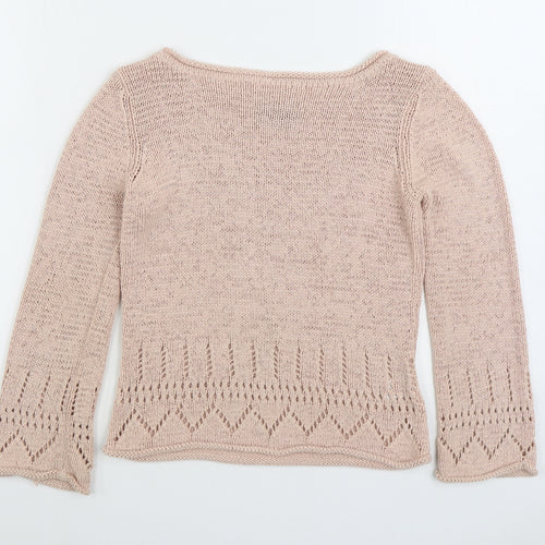 Principles Womens Pink Boat Neck Acrylic Pullover Jumper Size 12