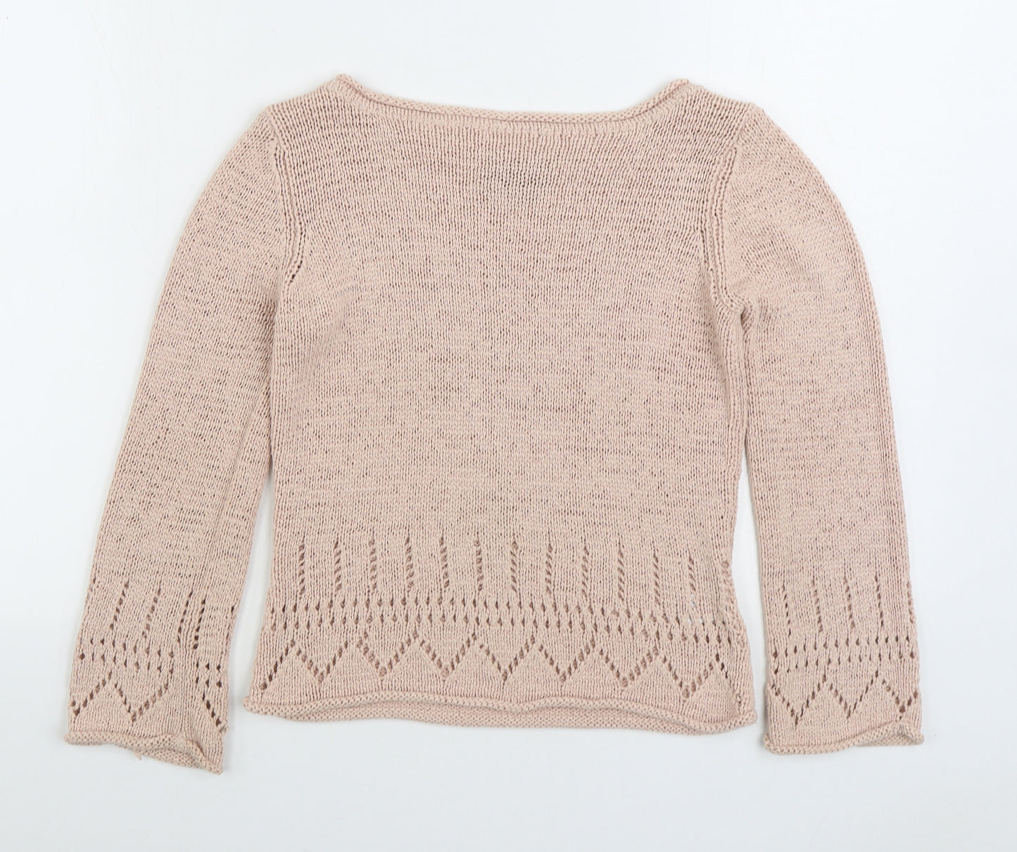 Principles Womens Pink Boat Neck Acrylic Pullover Jumper Size 12