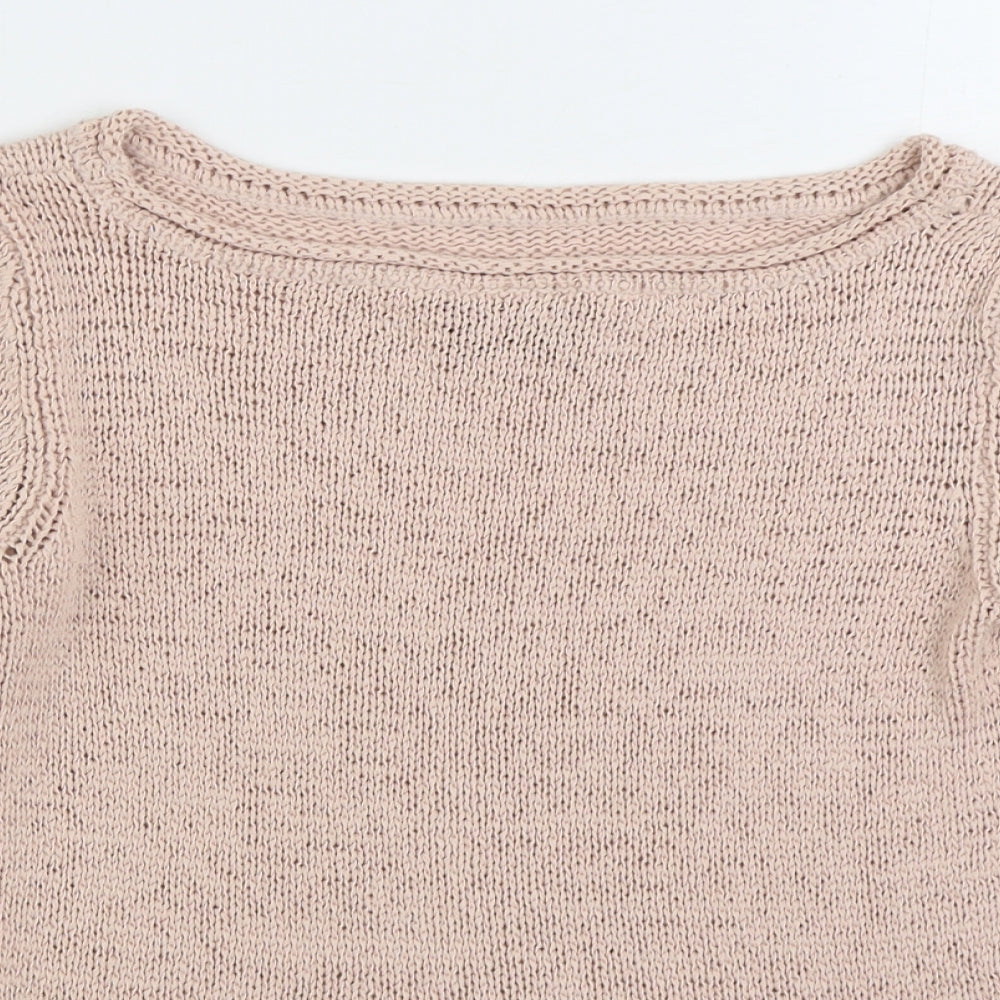 Principles Womens Pink Boat Neck Acrylic Pullover Jumper Size 12