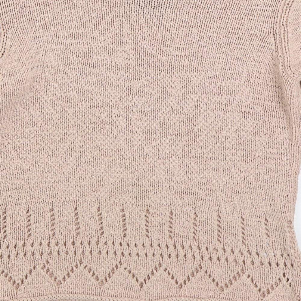 Principles Womens Pink Boat Neck Acrylic Pullover Jumper Size 12