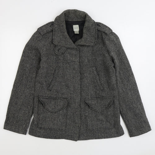 Gap Womens Grey Overcoat Coat Size 12 Button