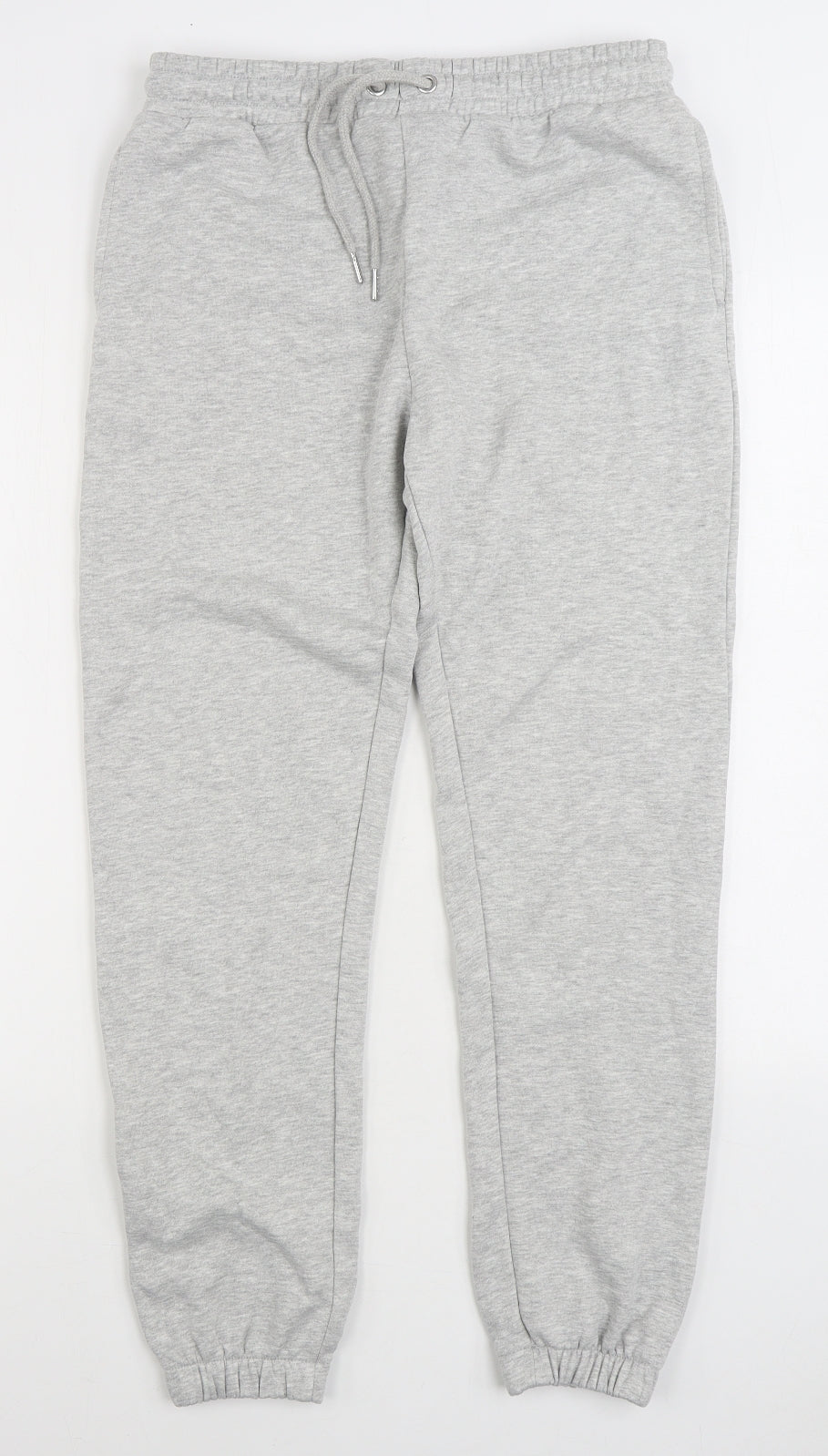 F&F Womens Grey Cotton Jogger Trousers Size 10 L30 in Regular Drawstring