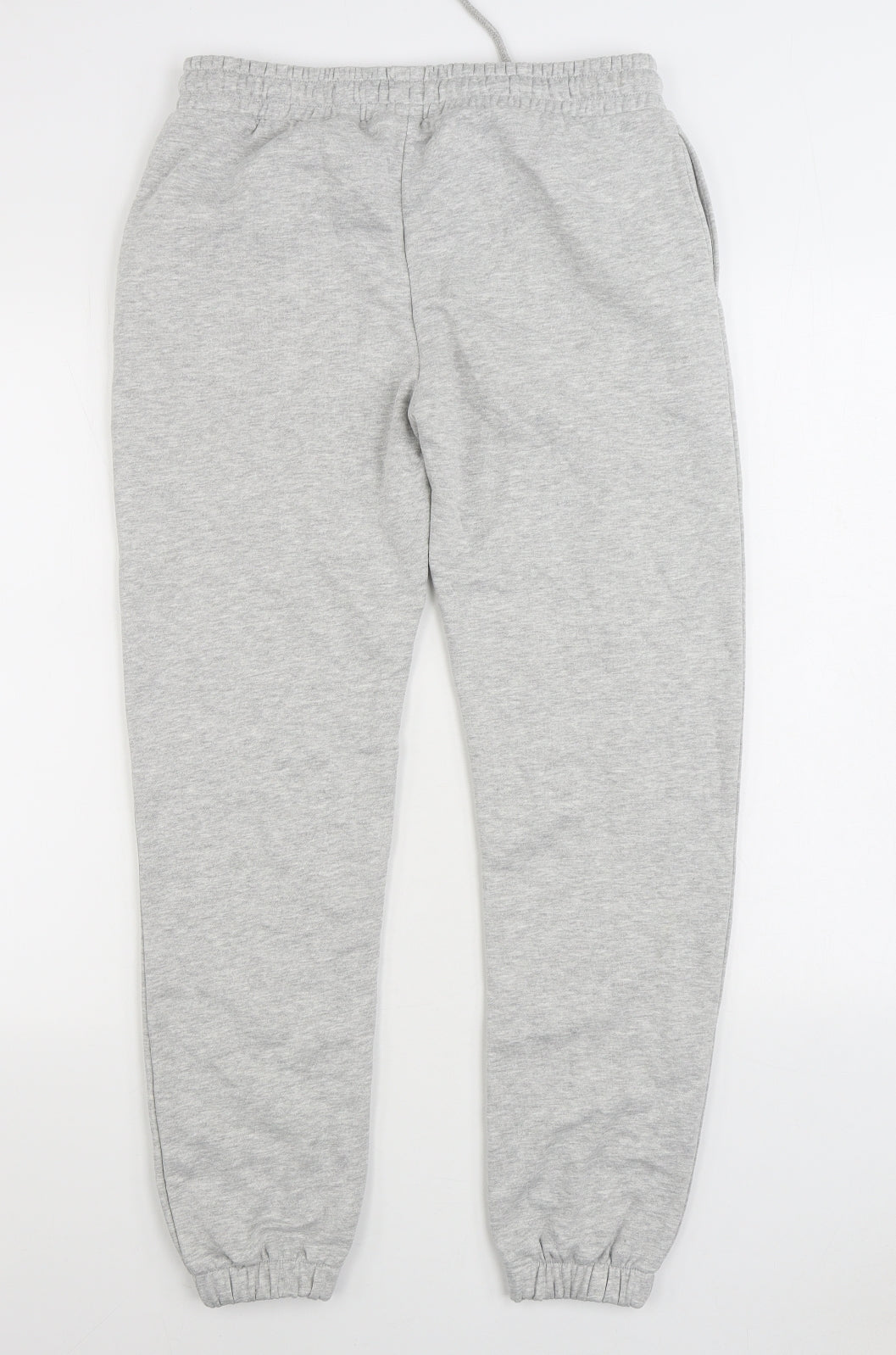 F&F Womens Grey Cotton Jogger Trousers Size 10 L30 in Regular Drawstring