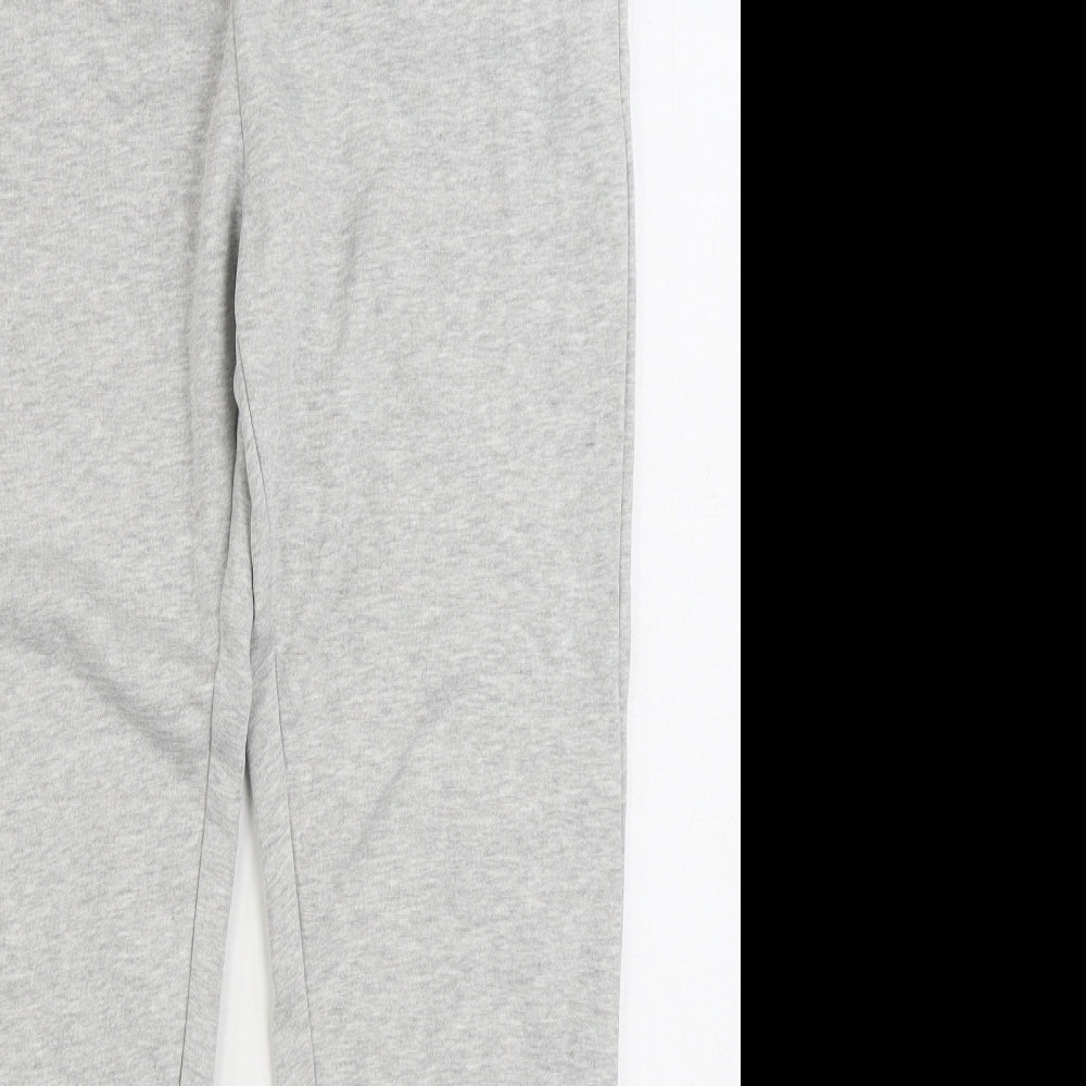 F&F Womens Grey Cotton Jogger Trousers Size 10 L30 in Regular Drawstring