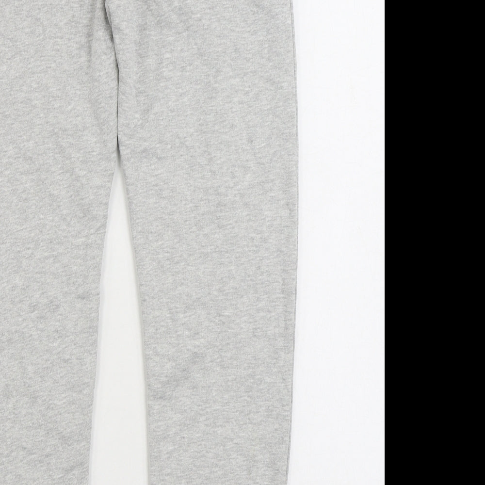 F&F Womens Grey Cotton Jogger Trousers Size 10 L30 in Regular Drawstring