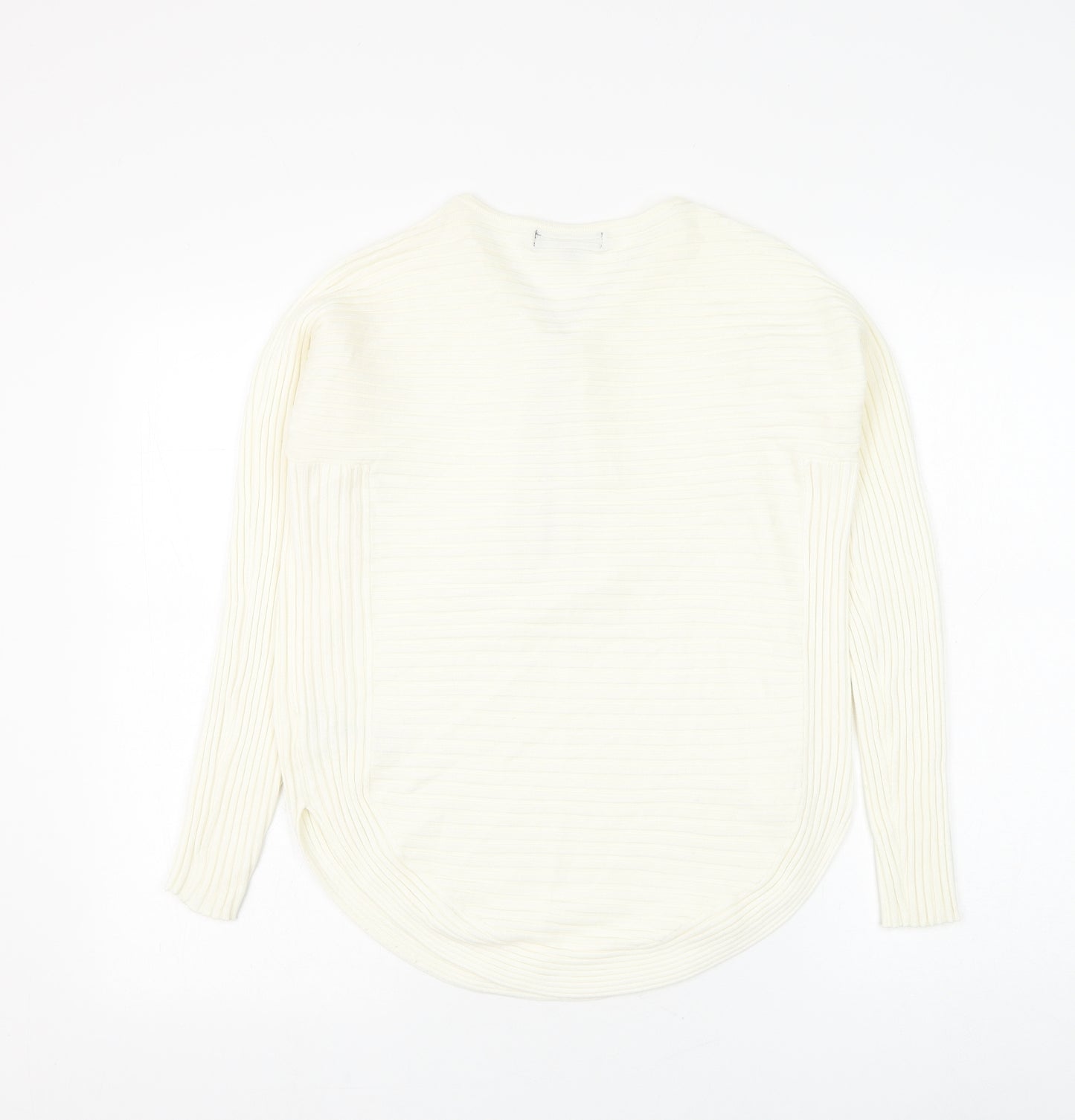 Cameo Rose Womens White V-Neck Viscose Pullover Jumper Size L