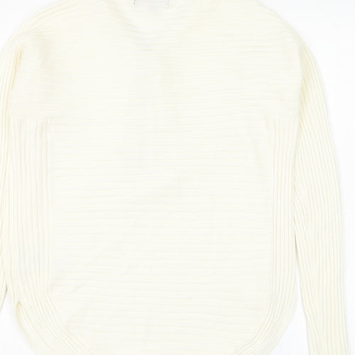 Cameo Rose Womens White V-Neck Viscose Pullover Jumper Size L