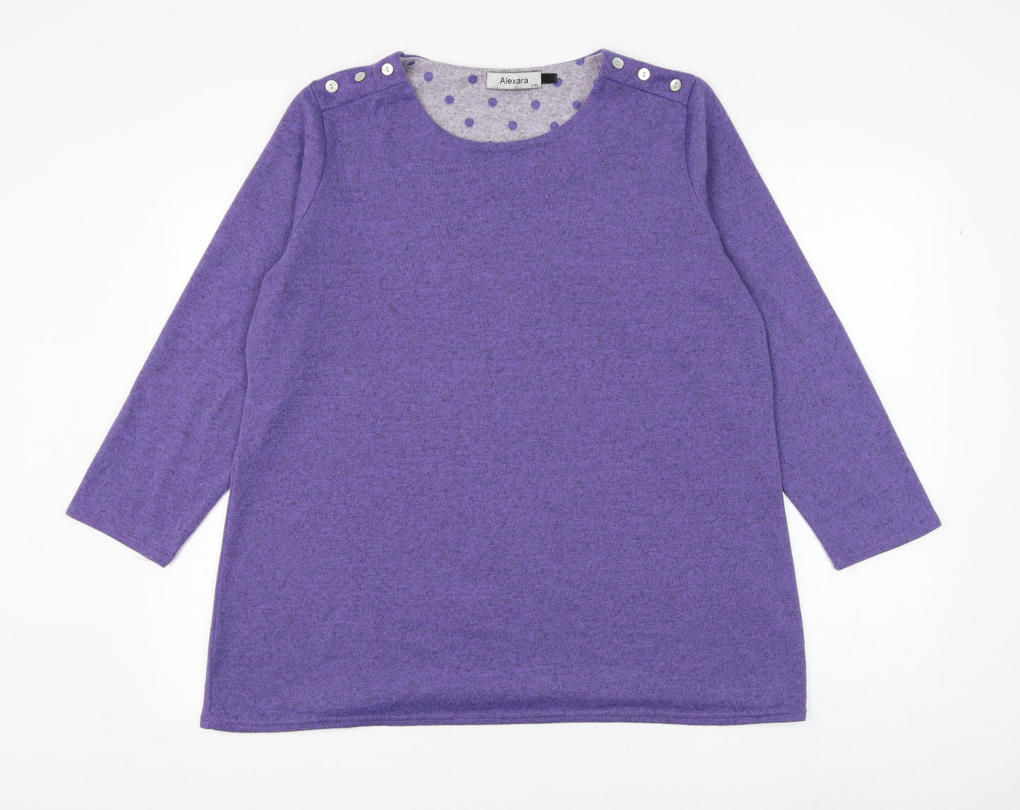 Alexara Womens Orange Round Neck Polyester Pullover Jumper Size L
