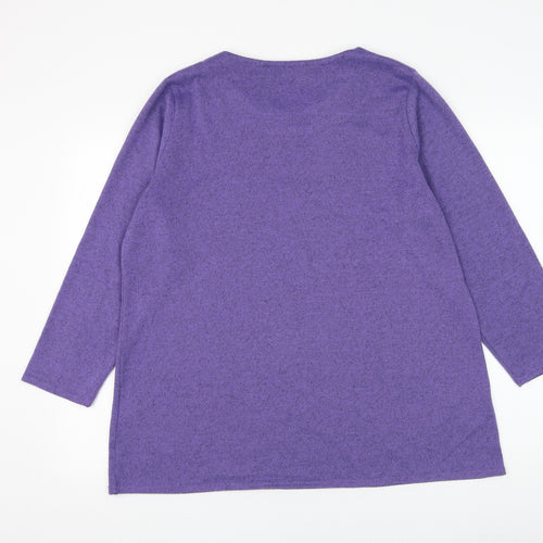 Alexara Womens Orange Round Neck Polyester Pullover Jumper Size L
