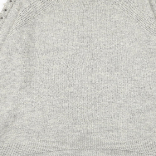 George Womens Grey Round Neck Acrylic Pullover Jumper Size 12