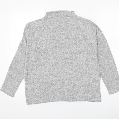 H&M Womens Grey Round Neck Viscose Pullover Jumper Size S