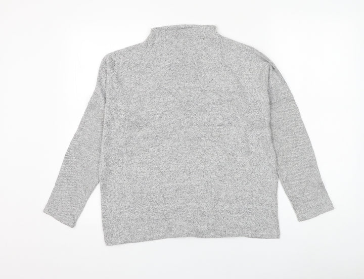 H&M Womens Grey Round Neck Viscose Pullover Jumper Size S
