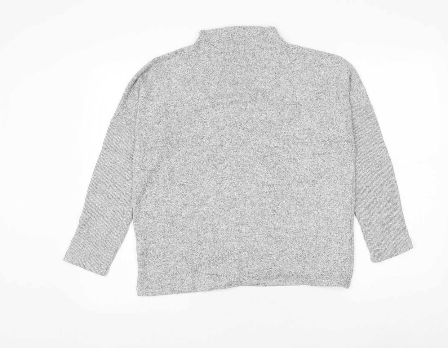 H&M Womens Grey Round Neck Viscose Pullover Jumper Size S