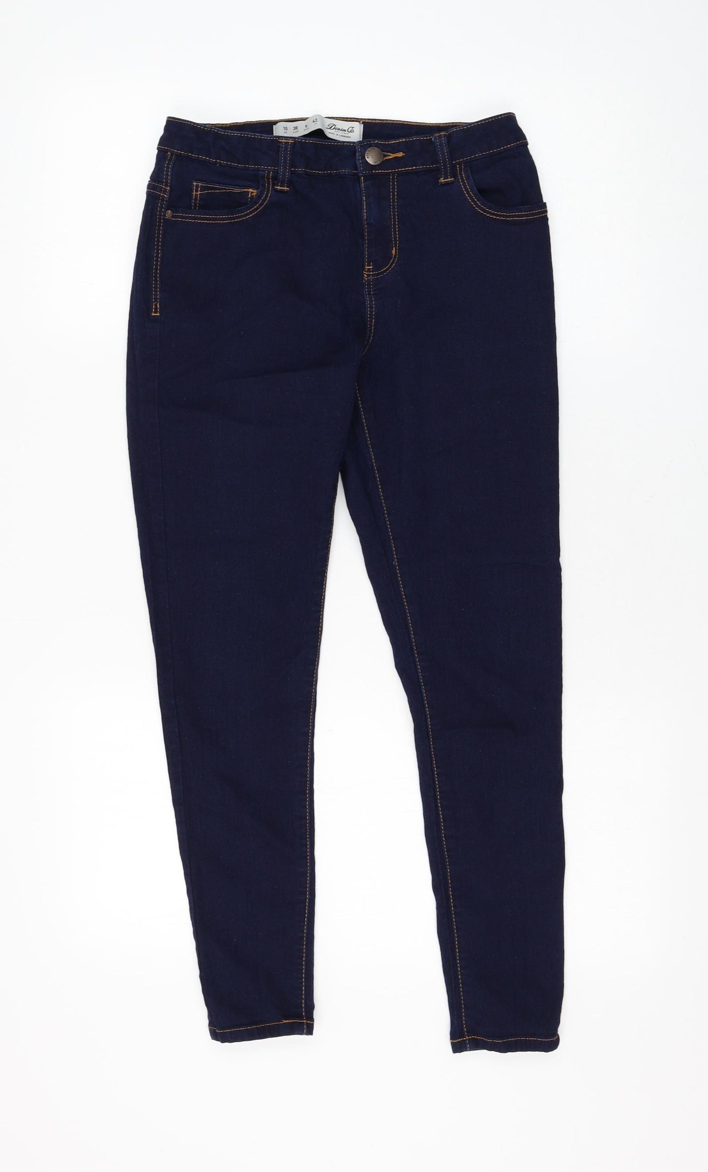 Primark Womens Blue Cotton Skinny Jeans Size 10 L26 in Regular Zip