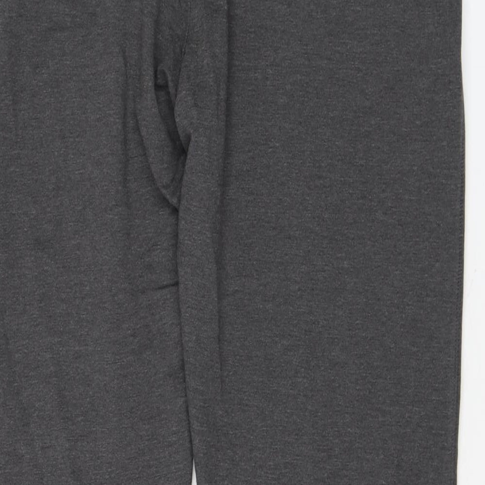 Marks and Spencer Mens Grey Cotton Jogger Trousers Size 39 in L33 in Regular Drawstring