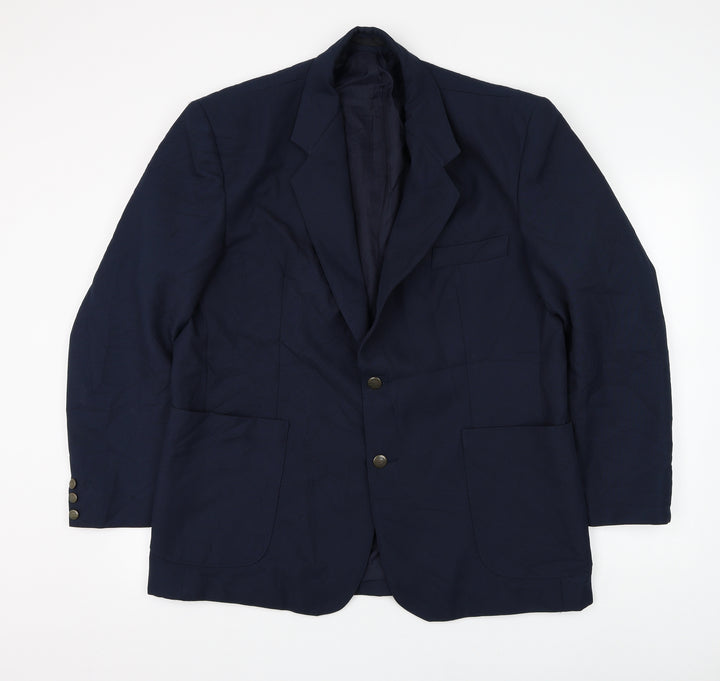 Classic Mens Blue Polyester Jacket Suit Jacket Size 44